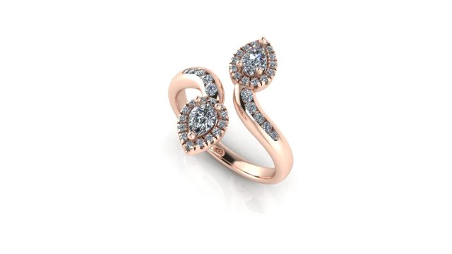 diamonds leaves engagement ring 3D Model .c4d .max .obj .3ds .fbx .stl .blend