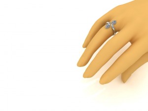 diamonds leaves engagement ring Modello 3D