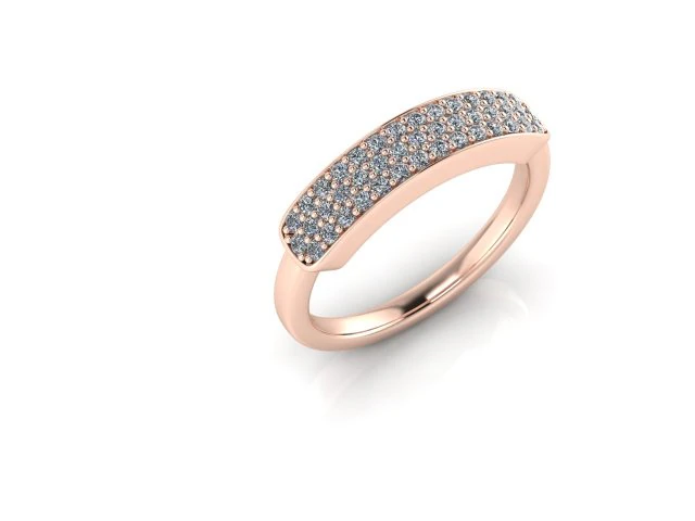 pave gold and diamonds ring 3D Model .c4d .max .obj .3ds .fbx .stl .blend