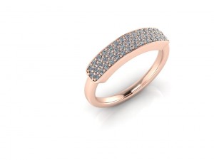 pave gold and diamonds ring 3D Model