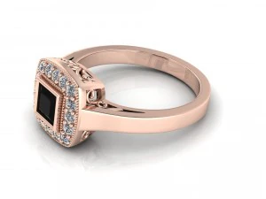 princess cut gold ring engagement ring 3D Print Model