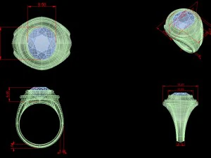 bazel coctail gold ring 3d print model 3D Print Model