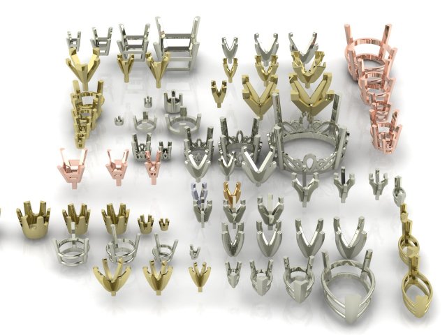a package of 75 shanks all sizes all shapes 3D-printmodel .c4d .max .obj .3ds .fbx .stl .blend 
