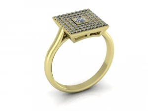 diamonds gold engagement ring 3d print model 3D Print Model