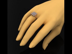 diamonds gold engagement ring 3d print model 3D Принт Модель