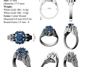 unique diamond egagement ring 3D Print Model