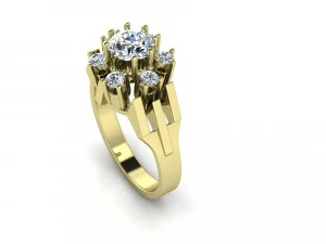 unique diamond egagement ring 3D Print Model