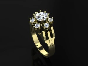 unique diamond egagement ring 3D Print Model