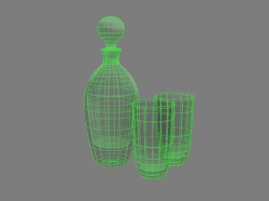 decanter and glasses 3D Model