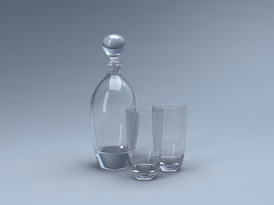 decanter and glasses 3D Model