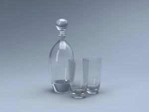 jarra y vasos Modelo 3D