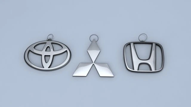 set of 3 japan auto logos 3D Model .c4d .max .obj .3ds .fbx .stl .blend 