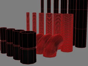 conjunto de tubos de pl&aacute;stico de montagem Modelo 3D