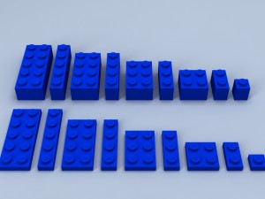 set of lego blocks 3D Model