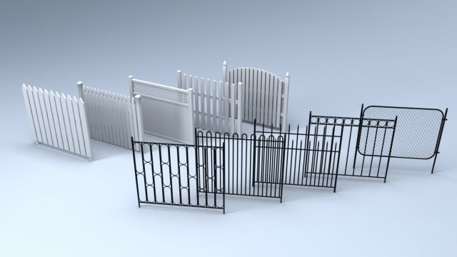 fences 3D Модель .c4d .max .obj .3ds .fbx .stl .blend 