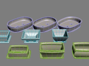 bonsai pots 3D Model