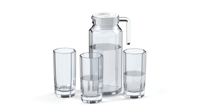 jug and glass 3Dモデル .c4d .max .obj .3ds .fbx .stl .blend 