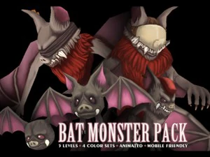 pacchetto mostro pipistrello Modello 3D