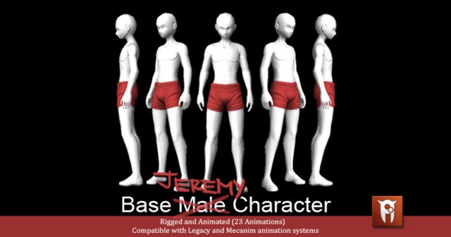 jeremy - base male character Model 3D .c4d .max .obj .3ds .fbx .stl .blend 