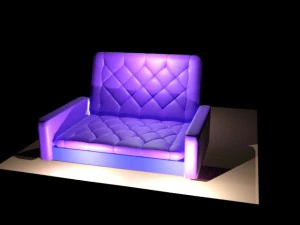 青いソファ 3Dモデル