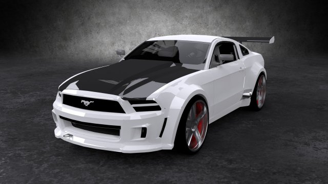 ford mustang gt-r 2010 3D Model .c4d .max .obj .3ds .fbx .stl .blend 