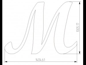 lettersmb-m-big-1406x1006x80 3D Принт Модель