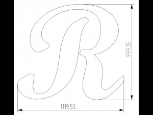lettersmb-r-big-1120x1000x80 3D Принт Модель