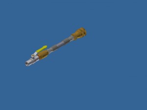 gas and air metal hose with valve Model 3D