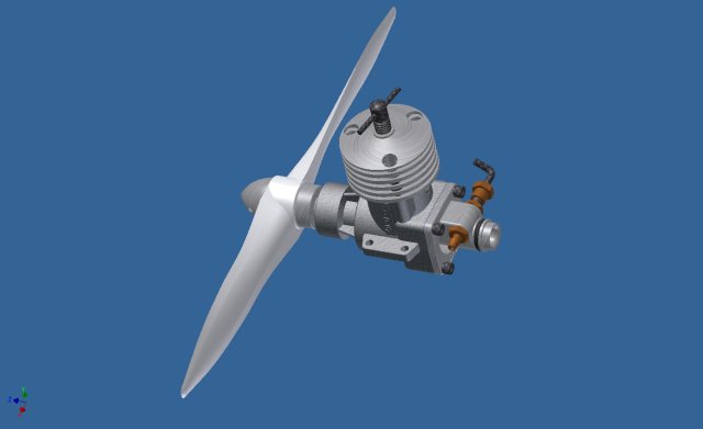 engine with propeller 3D Model .c4d .max .obj .3ds .fbx .stl .blend 