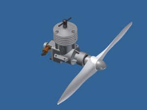 engine with propeller 3D Model