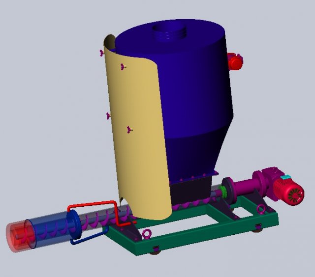 auger bulk materials Modello 3D .c4d .max .obj .3ds .fbx .stl .blend 