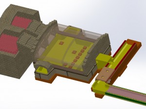 regenerative glass melting furnace feeder Modello 3D