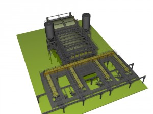 glass melting furnace -a full working project Model 3D