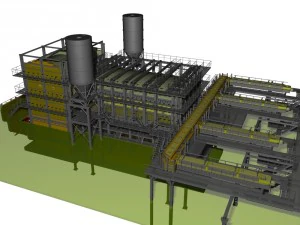 glass melting furnace -a full working project 3D Model