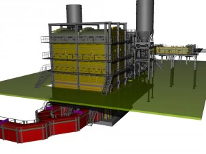 glass melting furnace -a full working project 3D Model