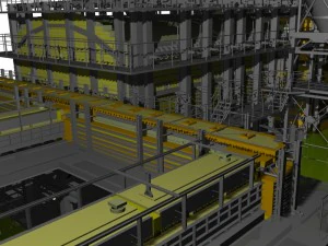 glass melting furnace -a full working project 3D Model
