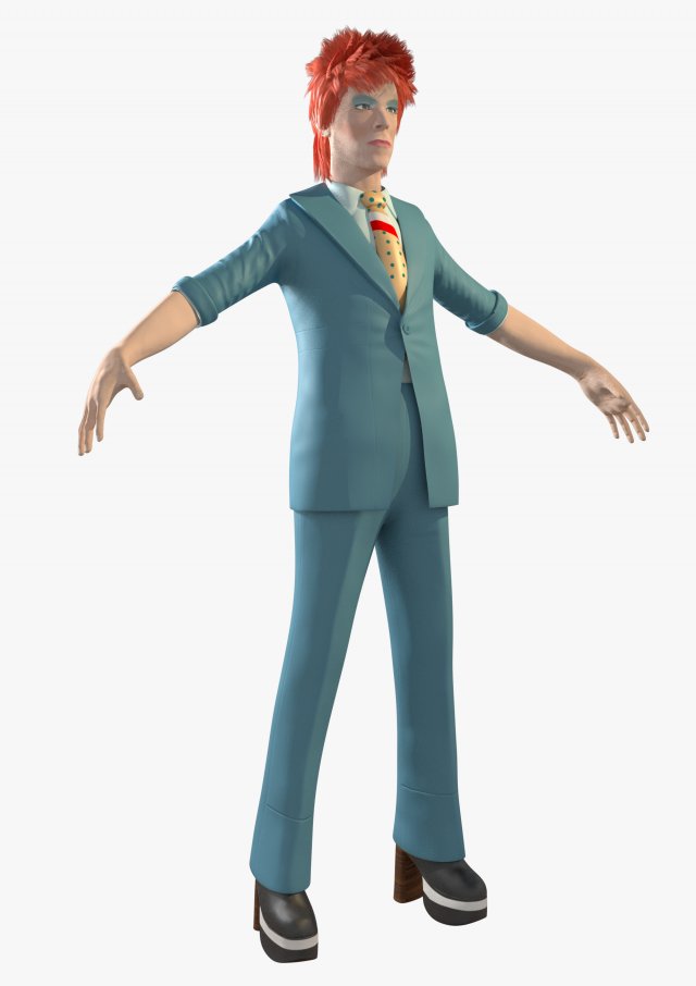 david bowie 3D Model .c4d .max .obj .3ds .fbx .stl .blend 