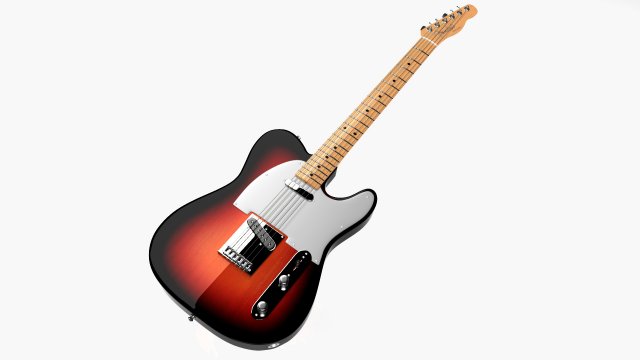 fender telecaster 1966 sunburst 3Dモデル .c4d .max .obj .3ds .fbx .stl .blend 