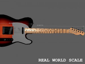 fender telecaster 1966 sunburst 3Dモデル