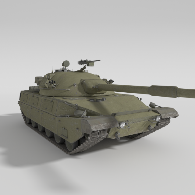 abt-120 - realistic cold war era mbt Model 3D .c4d .max .obj .3ds .fbx .stl .blend 