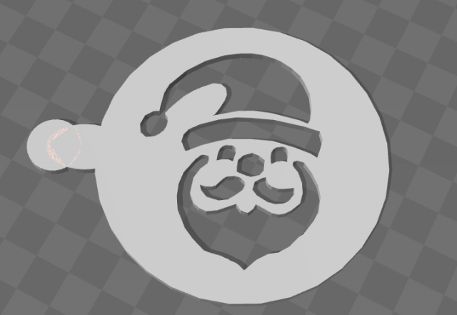 stencil cappuccino with santa claus 3D-printmodel .c4d .max .obj .3ds .fbx .stl .blend 