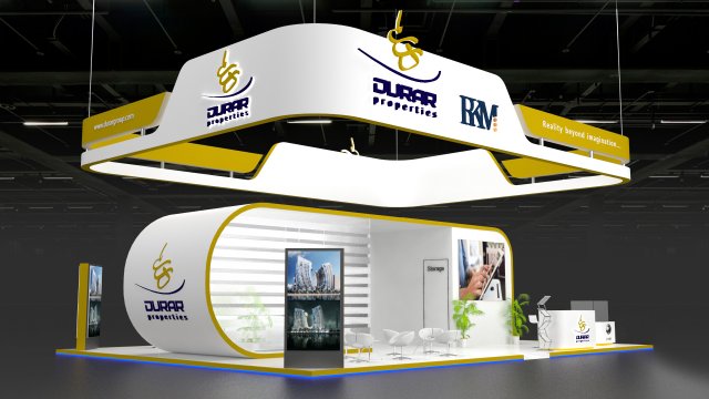 exhibition stand booth 108 sqm Modèle 3D .c4d .max .obj .3ds .fbx .stl .blend 