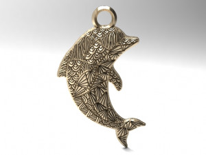 dolphin mandala zentangle pendant 1 3Dプリントモデル