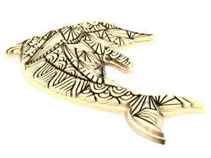 dolphin mandala zentangle pendant 1 3D-Druckmodell