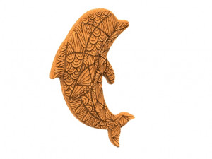 dolphin mandala zentangle pendant 1 3D-Druckmodell