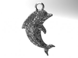 dolphin mandala zentangle pendant 1 3D-Druckmodell