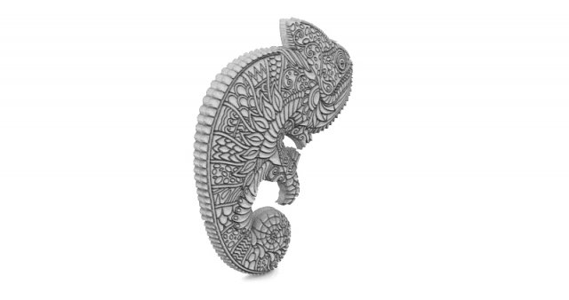 chameleon mandala zentangle pendant 1 Modèles 3D en vedette .c4d .max .obj .3ds .fbx .stl .blend 