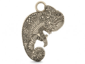 chameleon mandala zentangle pendant 1 Modèles 3D en vedette