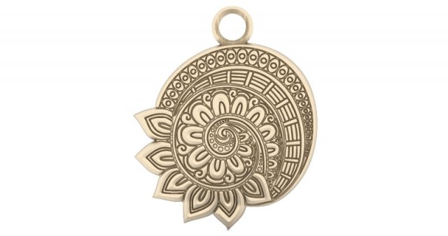 mandala flower pendant 1 3D-printmodel .c4d .max .obj .3ds .fbx .stl .blend 