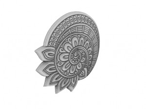 mandala flower pendant 1 3D-printmodel